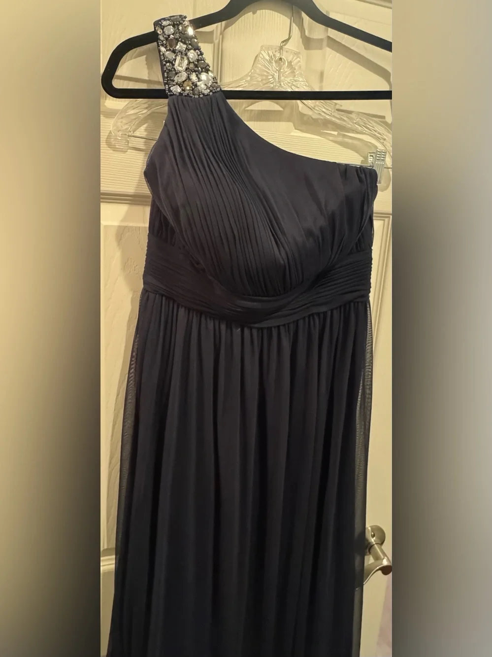 Women's Navy A-Line Tulle Elegant Dress